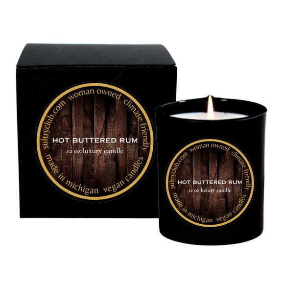 Buttered Rum Luxury Candle 12 Oz - Picture 2 of 2